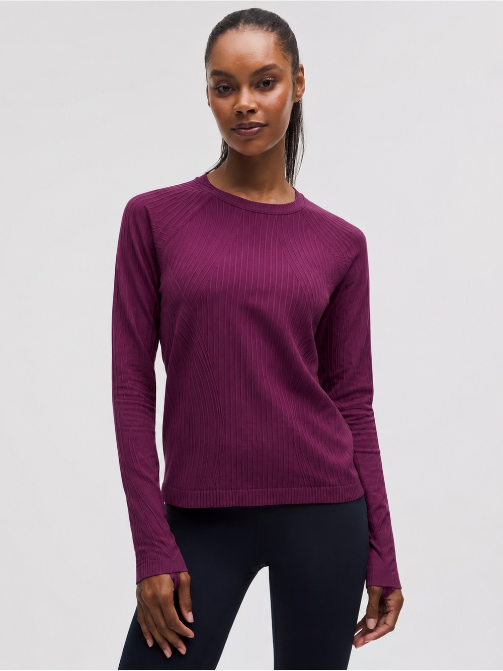 Lululemon Rest Less Variegated Ribbed Pullover Long Sleeve Crewneck 1109